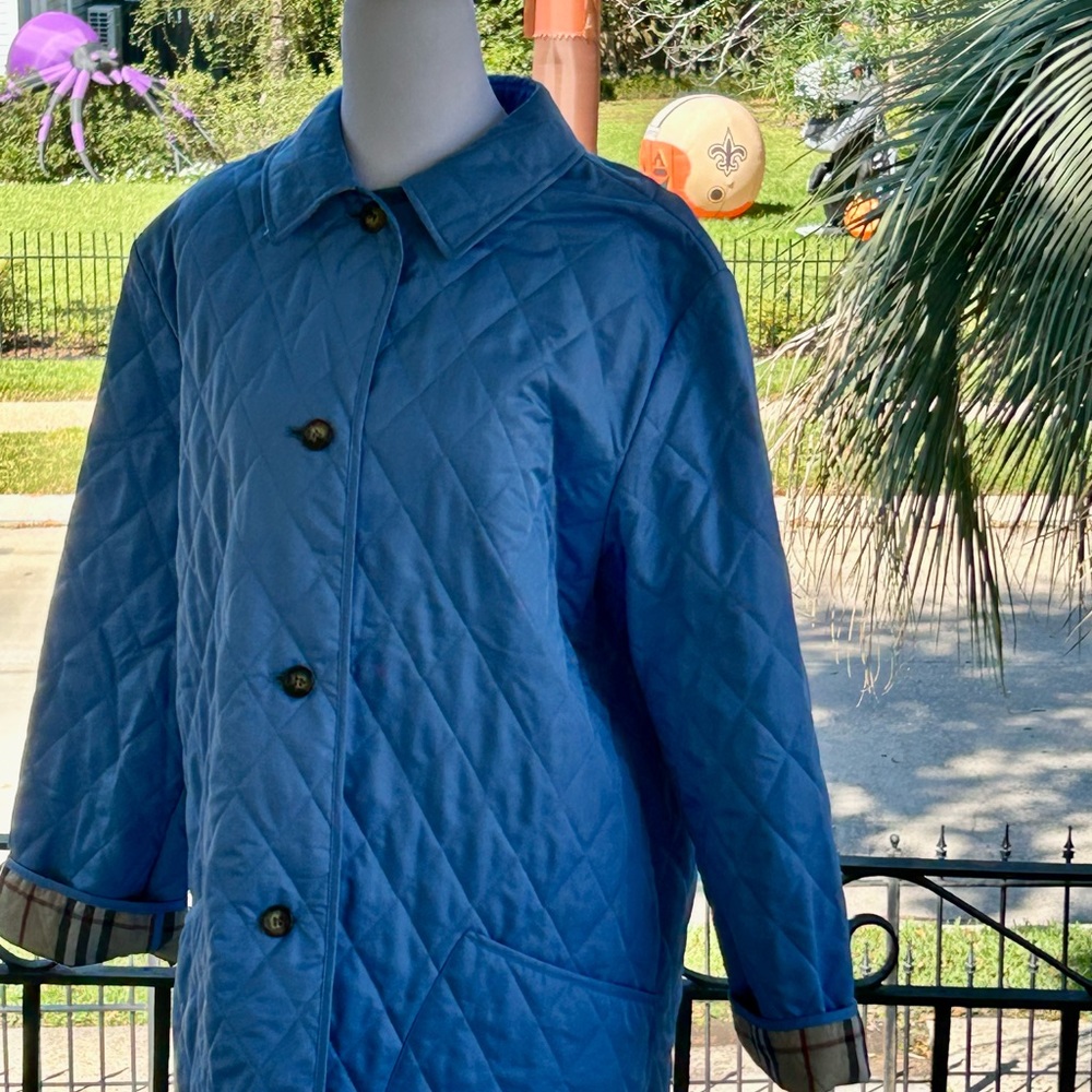 Burberry Blue Quilted Jacket Size Small